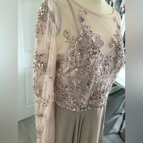Long Sleeves beaded gown. - Picture 3 of 17
